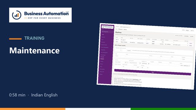 Maintenance training video