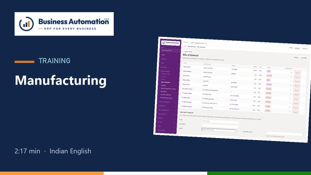 Manufacturing training video