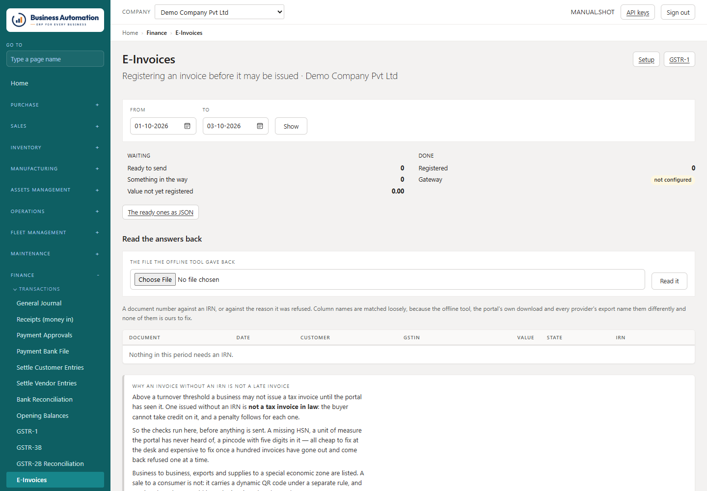 E-invoices